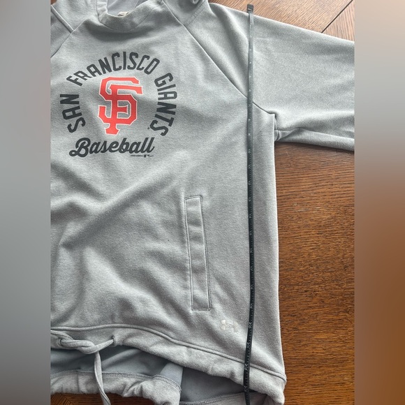 Under Armor San Francisco Giants Gray Hoodie Sweatshirt Drawstring Waist Sz M - Picture 8 of 9